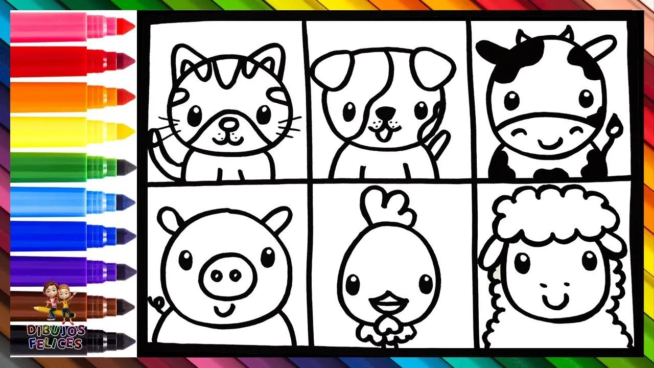 Dibuja y Colorea Animales De Granja