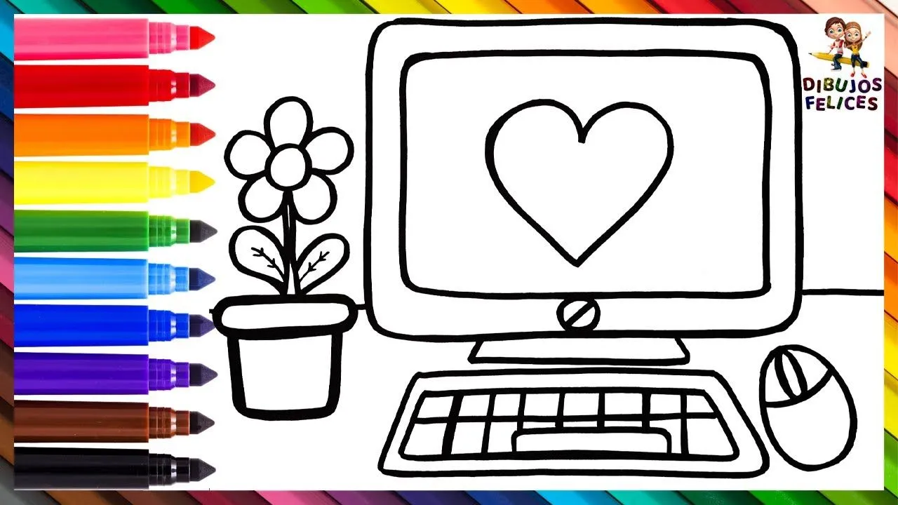 Dibuja y Colorea Una Computadora 