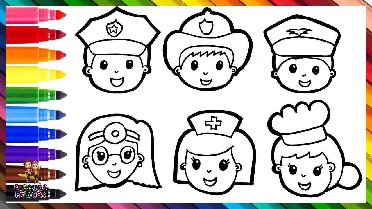 Dibuja y Colorea Personas De Diferentes Profesiones Dibuja y Colorea Personas De Diferentes Profesiones