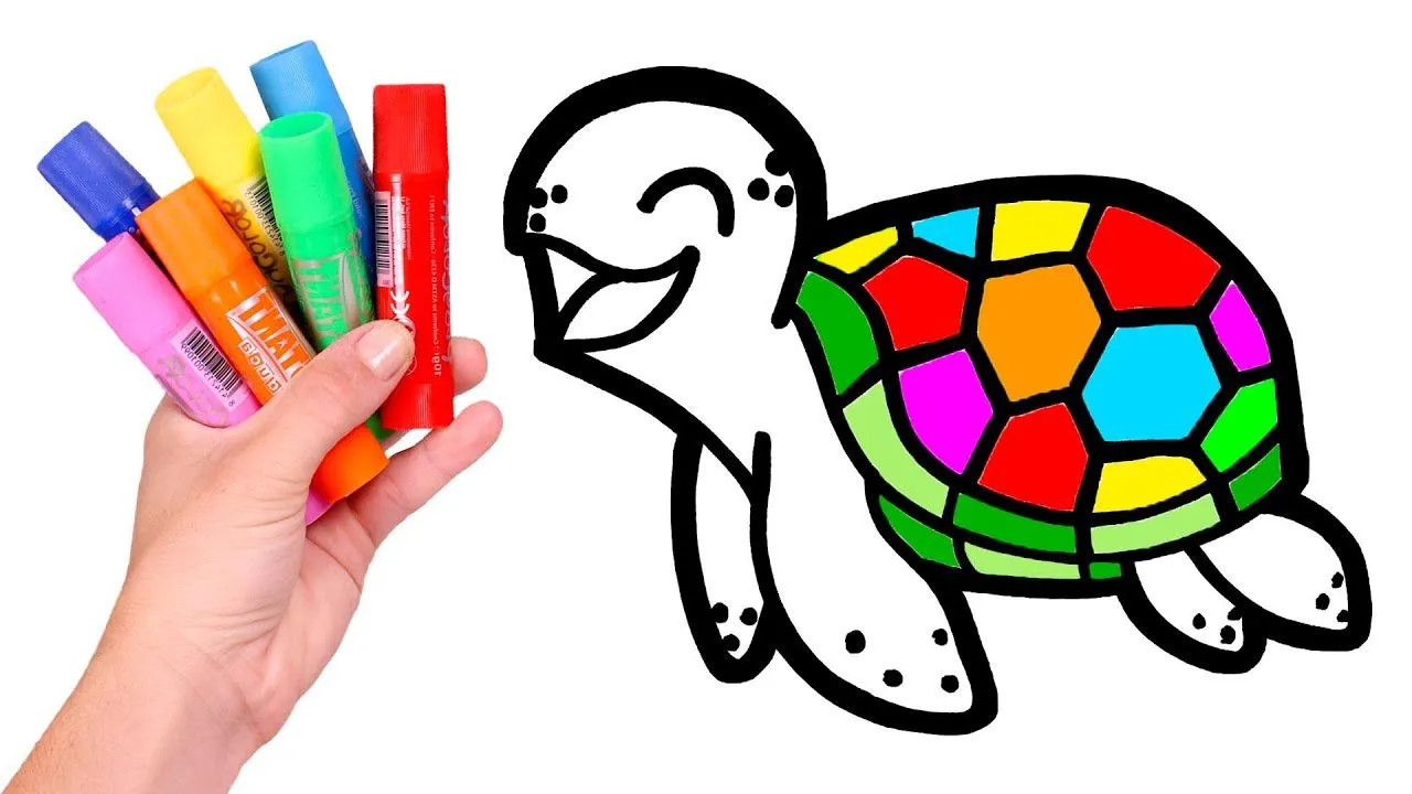 Dibuja y Colorea una TORTUGA Bebé de Colorines Dibuja y Colorea una TORTUGA Bebé de Colorines