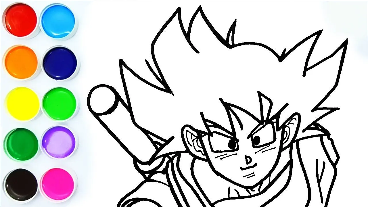 Dibuja y Colorear a Goku Paso a Paso - Aprende a Dibujar - Learn Colors | FunKeep Art - YouTube