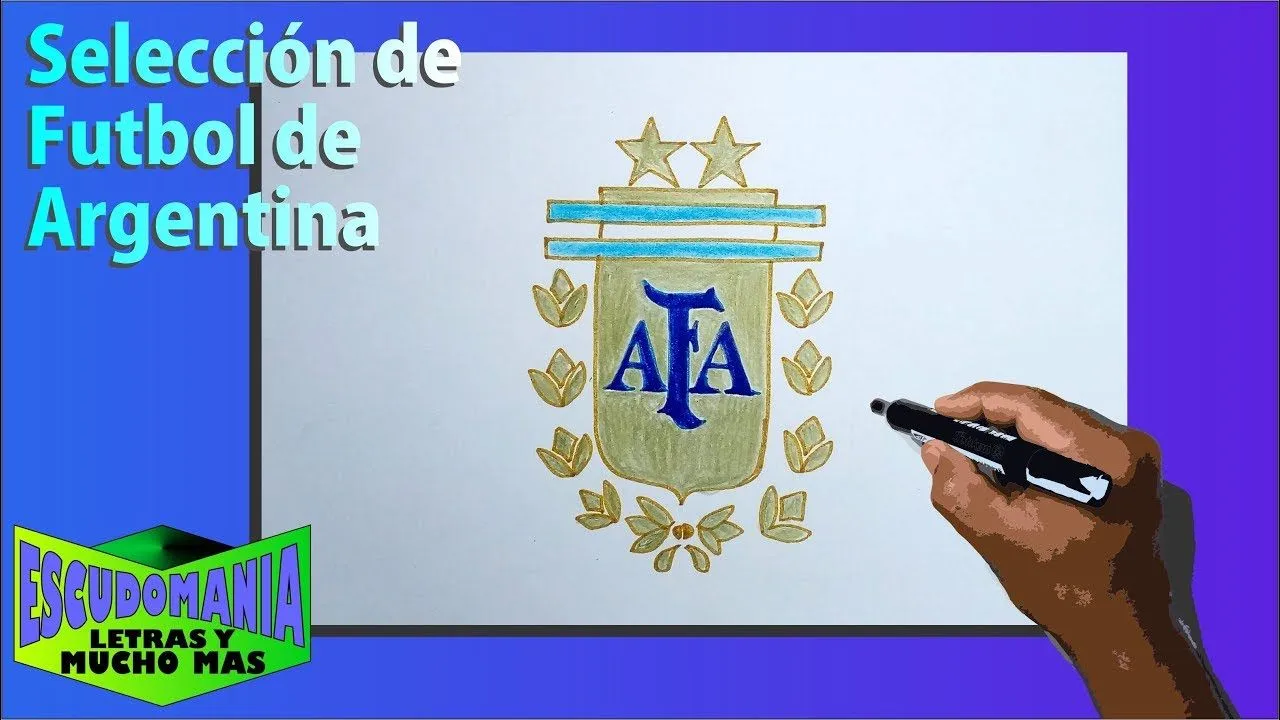 Dibuja el escudo de la Selección de Fútbol de Argentina - YouTube Dibuja el escudo de la Selección de Fútbol de Argentina - YouTube