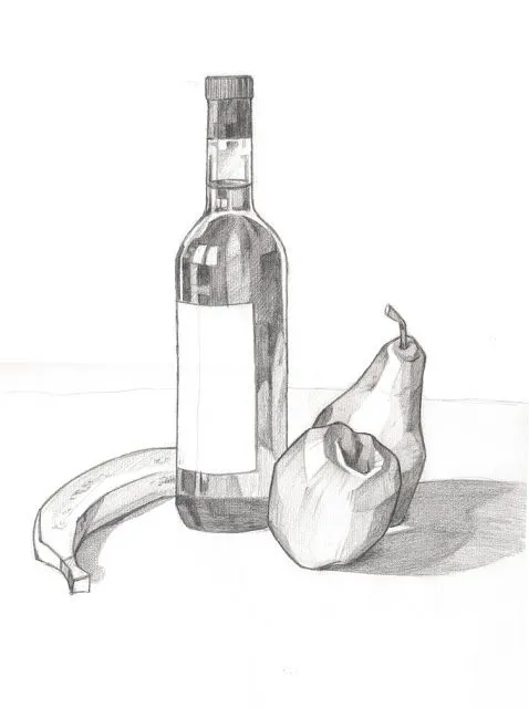 Claroscuro a lapiz frutas - Imagui
