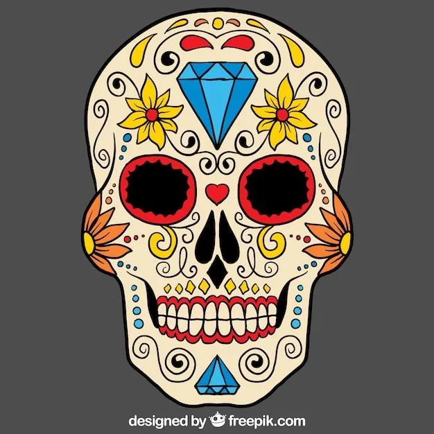 Dibujada a mano calavera de azúcar | Descargar Vectores gratis Dibujada a mano calavera de azúcar | Descargar Vectores gratis