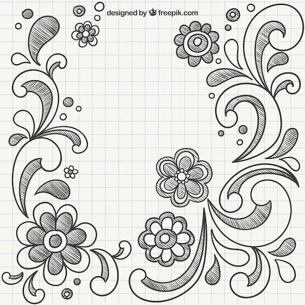 Dibujado a mano adornos con flores | Descargar Vectores gratis Dibujado a mano adornos con flores | Descargar Vectores gratis