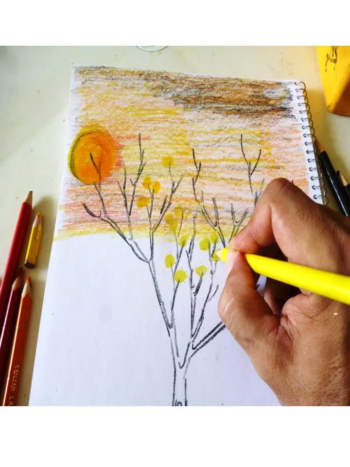 Dibujando un Araguaney al atardecer - Arbol nacional de Venezuela ( Mes de los símbolos nacionales ) ORIGINAL DRAW - por @gaborockstar — Hive Dibujando un Araguaney al atardecer - Arbol nacional de Venezuela ( Mes de los símbolos nacionales ) ORIGINAL DRAW - por @gaborockstar — Hive