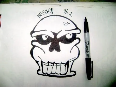 Dibujando una calavera graffiti paso por paso - YouTube