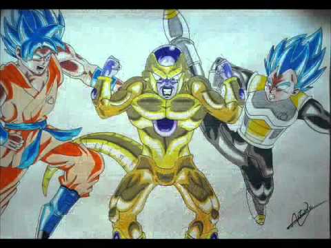 Dibujando - Drawing - Goku y Vegeta Super Saiyan God SS VS Golden ...