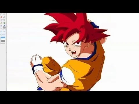 Dibujando a Goku SSJ DIOS - Drawing Goku SSJ GOD - YouTube