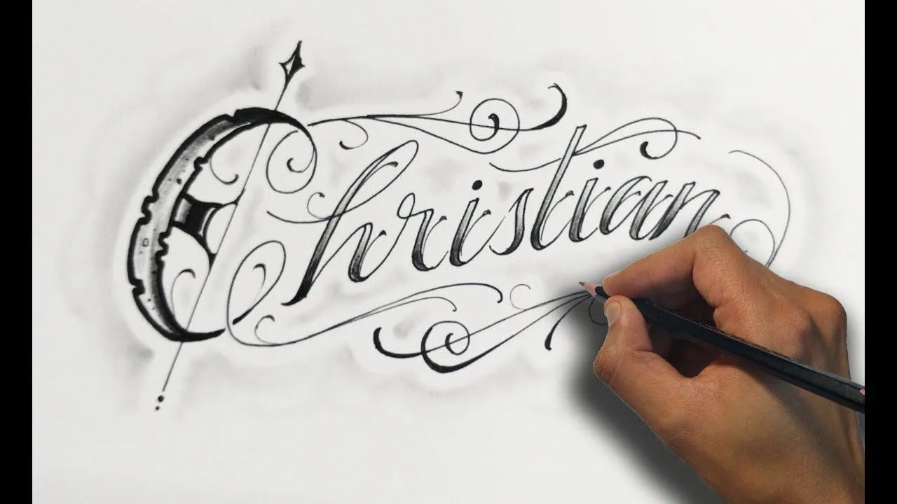 Dibujando letras Chicanas Christian ✍️ / Drawing lettering- Nosfe Ink Tattoo - YouTube Dibujando letras Chicanas Christian ✍️ / Drawing lettering- Nosfe Ink Tattoo - YouTube