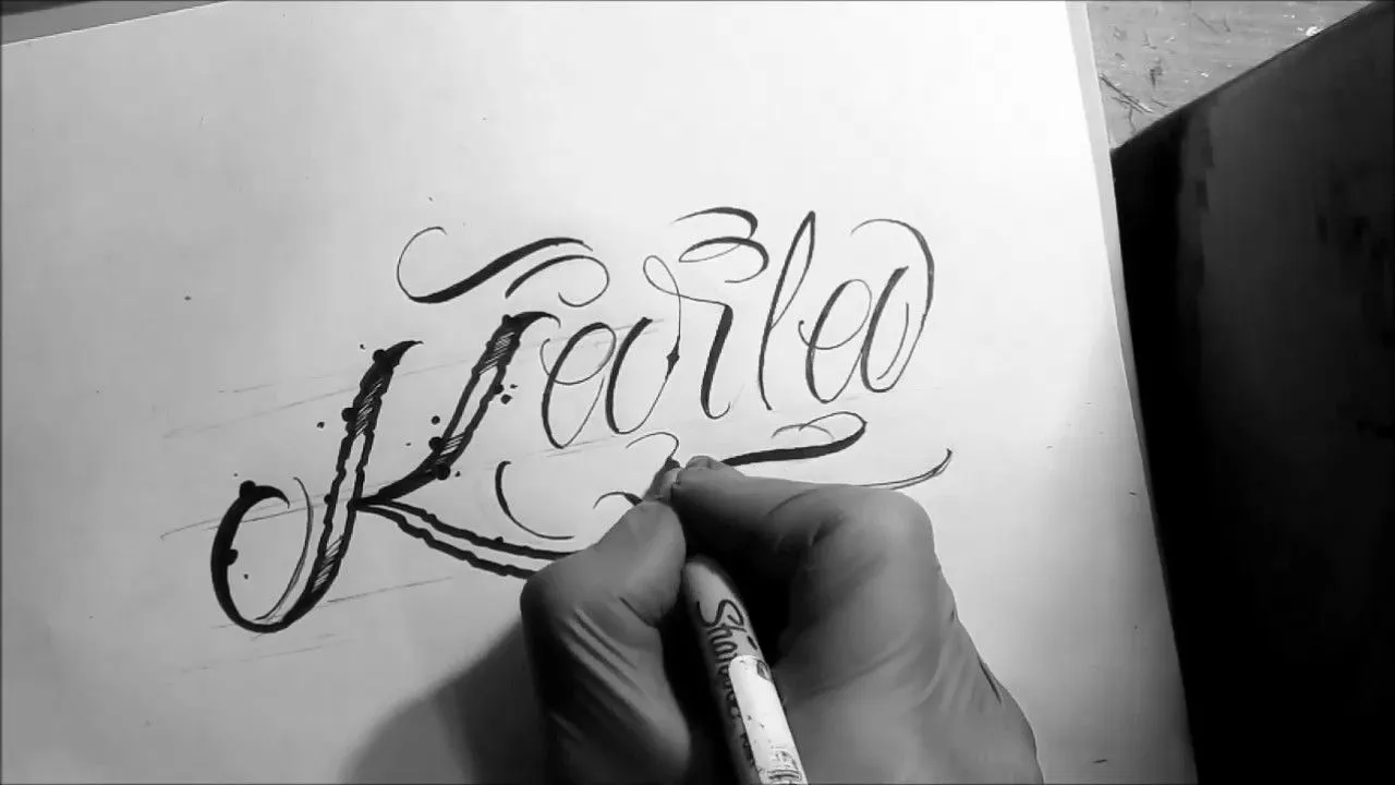 dibujando Letras para tatuar"KARLA"/ handstyler/drawing chicano  lettering/ideas letras para tatuar - YouTube