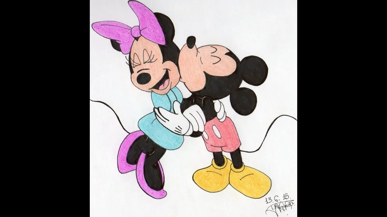 Dibujando a "Mickey y Minnie Mouse" - YouTube