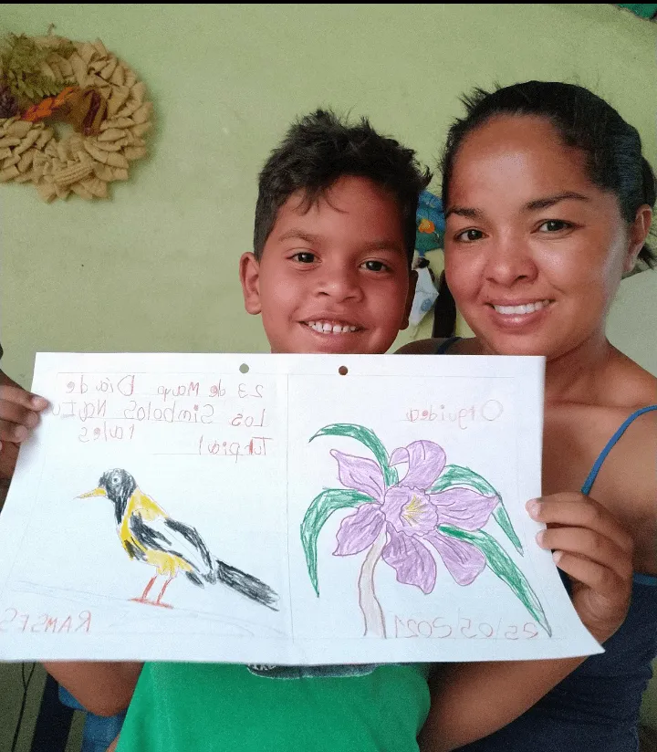 Dibujando la Orquídea y el Turpial, símbolos naturales — Hive Dibujando la Orquídea y el Turpial, símbolos naturales — Hive