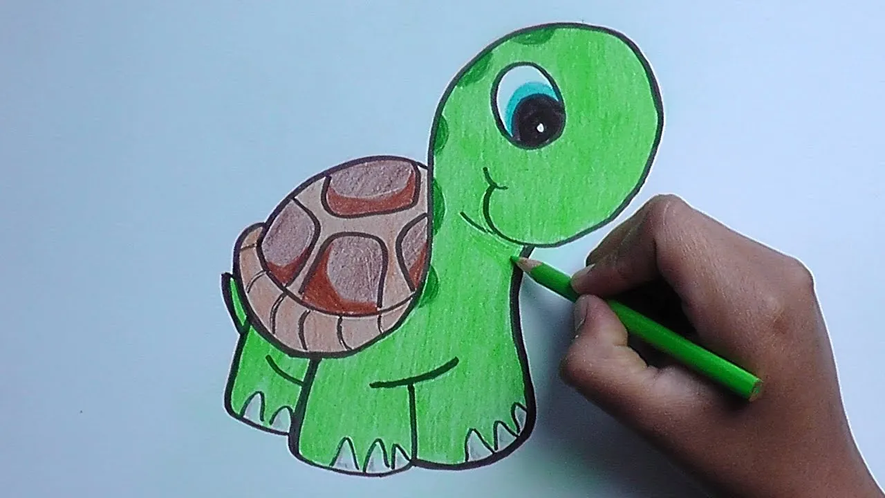 dibujando y pintando a una tortuga - drawing and painting a turtle - YouTube dibujando y pintando a una tortuga - drawing and painting a turtle - YouTube