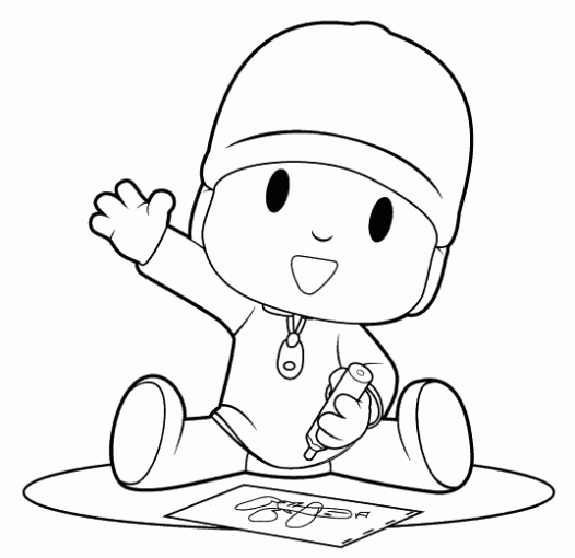 Pocoyo con lentes para colorear - Imagui