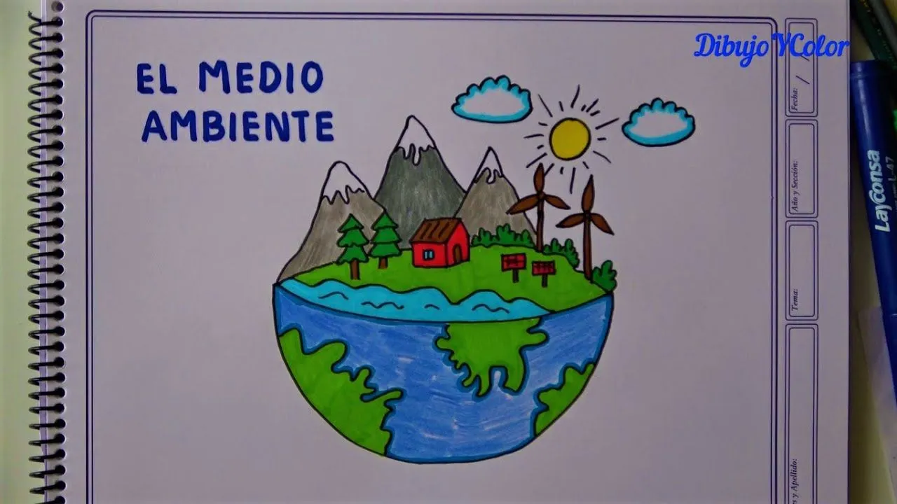 Como dibujar el MEDIO AMBIENTE super facil / How to draw the ENVIRONMENT -  YouTube