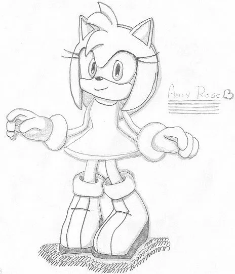 Como dibujar a amy rose - Imagui