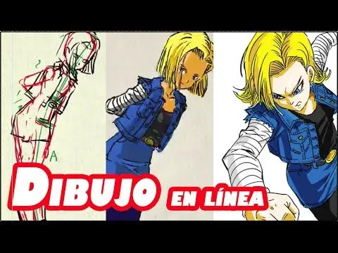 Como dibujar a la androide 18 en movimiento - YouTube