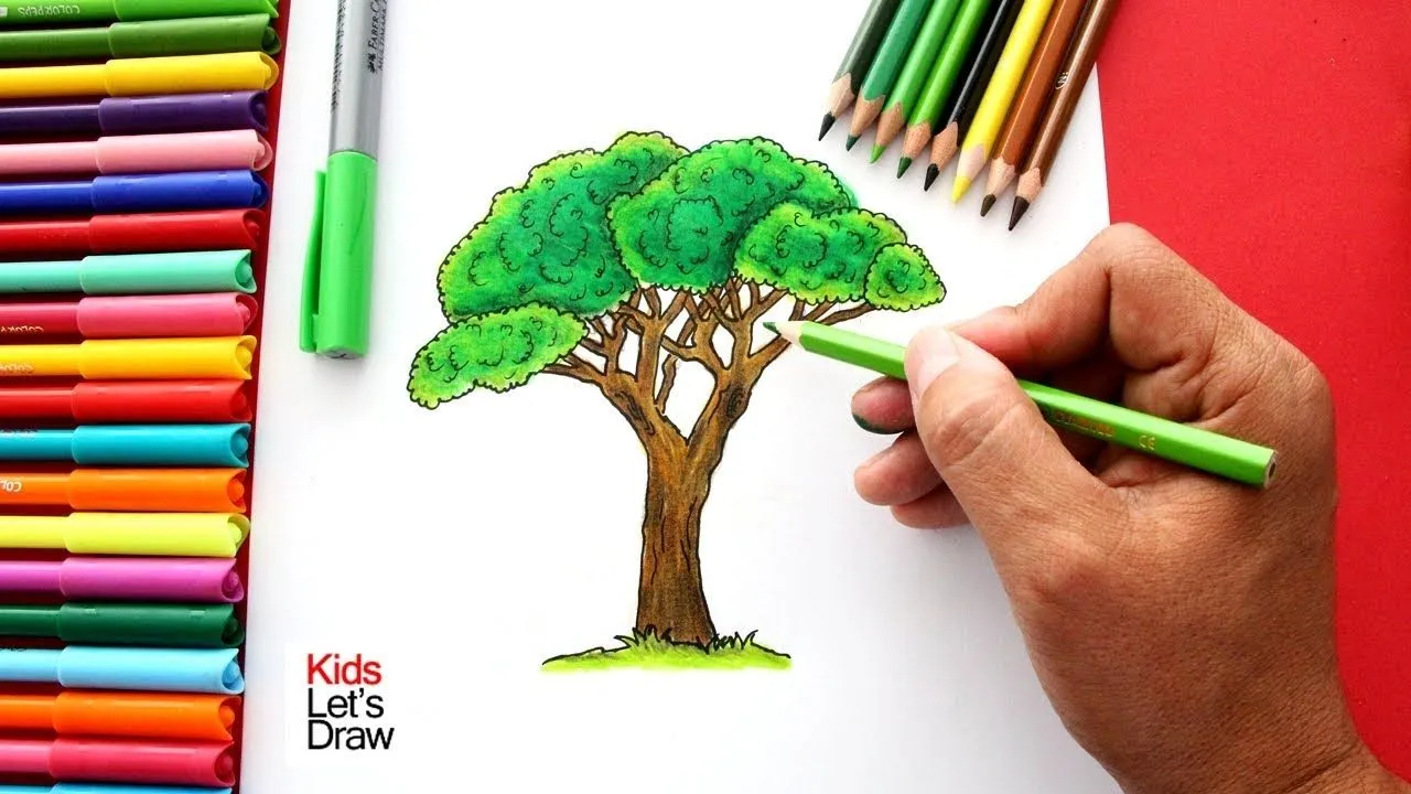 Cómo dibujar un ÁRBOL de manera fácil (paso a paso) | How to draw a Tree  easy! - YouTube