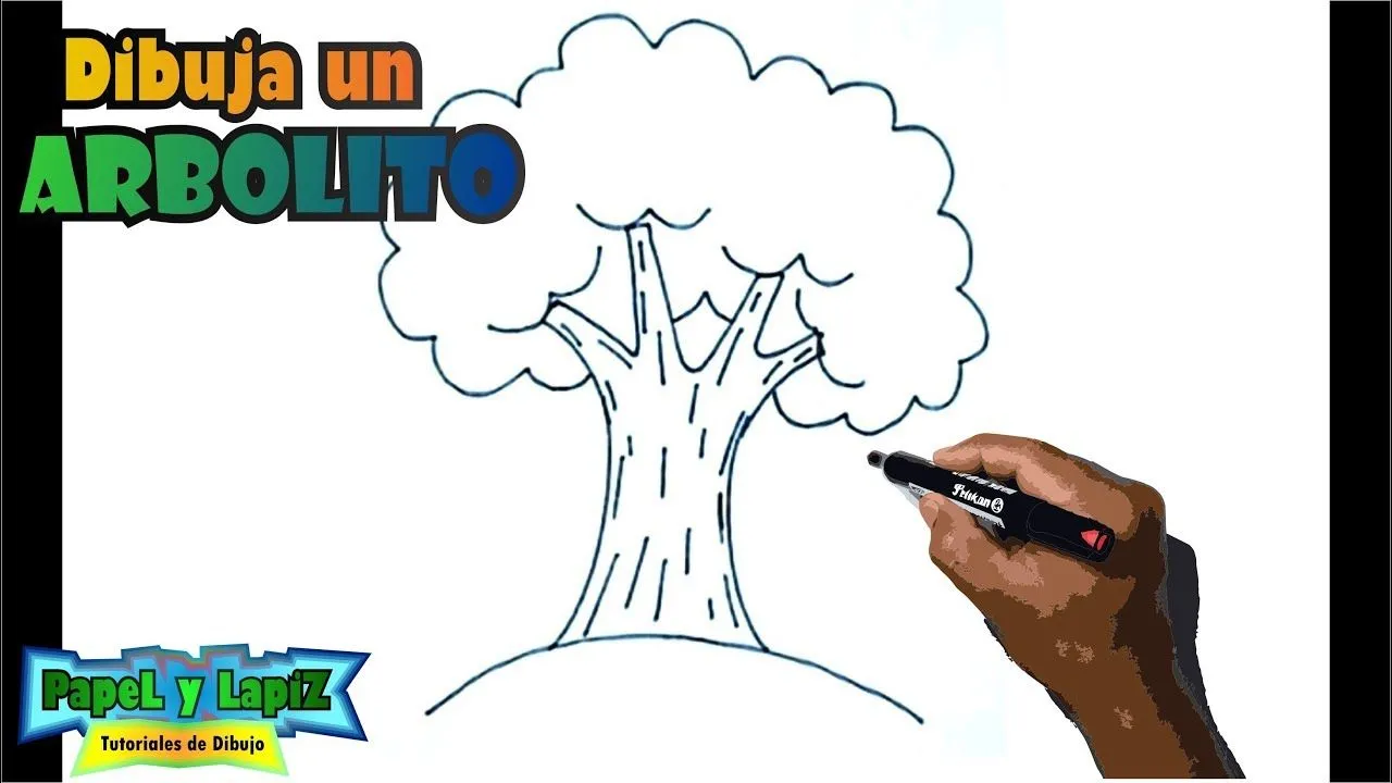 Cómo dibujar un árbol paso a paso - Tree drawing - YouTube