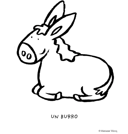 Imagenes de burros para colorear - Imagui