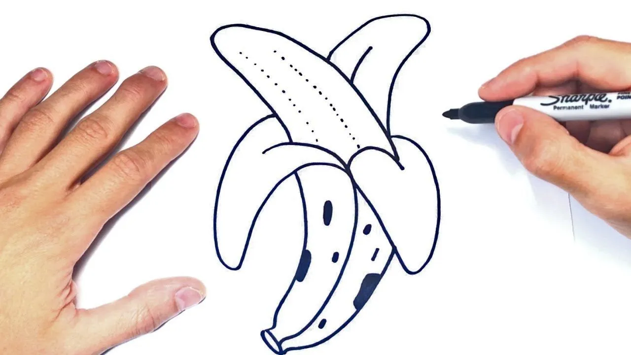Como dibujar una Banana o Platano - YouTube Como dibujar una Banana o Platano - YouTube
