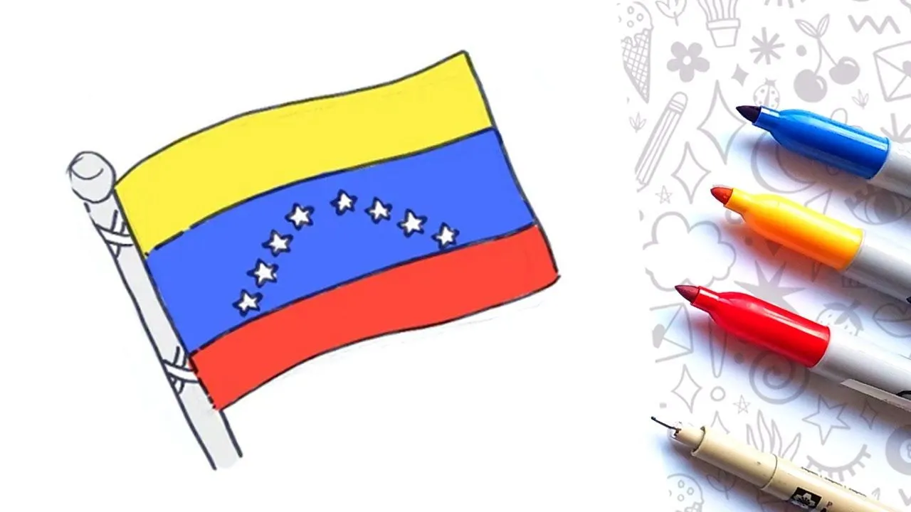 Como Dibujar la Bandera de Venezuela Paso a Paso Como Dibujar la Bandera de Venezuela Paso a Paso