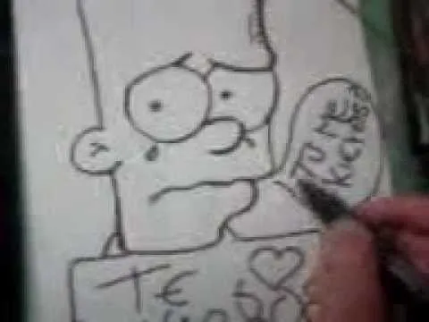 como dibujar a bart simpson triste p - YouTube