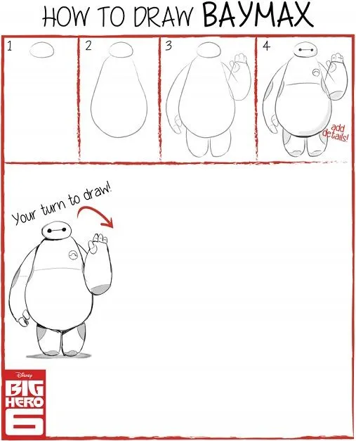 Cómo dibujar a Baymax | MI MAMÁ TIENE UN BLOG Cómo dibujar a Baymax | MI MAMÁ TIENE UN BLOG