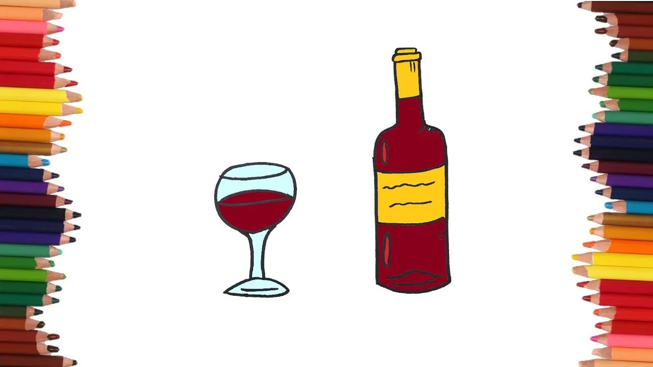 como dibujar una botella de vino | Dibujos faciles - YouTube como dibujar una botella de vino | Dibujos faciles - YouTube