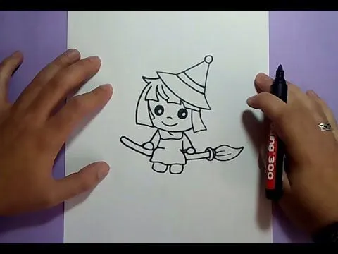Como dibujar una bruja paso a paso 7 | How to draw a witch 7 - YouTube Como dibujar una bruja paso a paso 7 | How to draw a witch 7 - YouTube