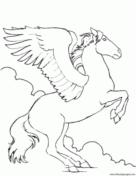 dibujo-de-pegaso-002 | Dibujos y juegos, para pintar y colorear