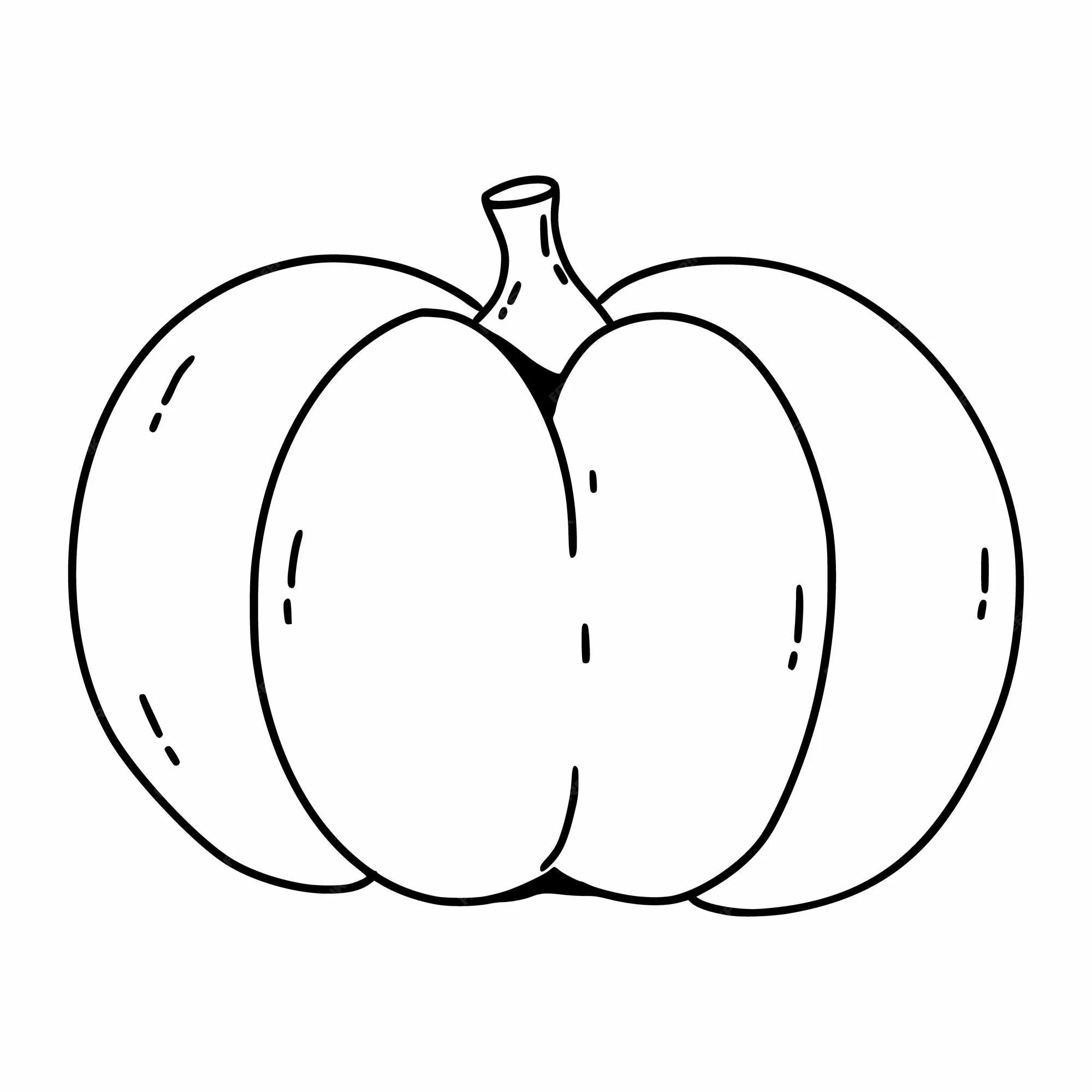 Dibujar calabaza en estilo garabato. libro para colorear con verduras para  niños. ilustración vectorial lineal. | Vector Premium