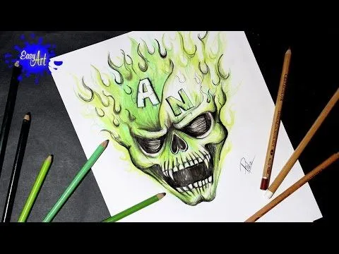 como dibujar calavera del atlético nacional - How to draw skull ...