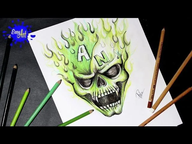 como dibujar calavera del atlético nacional - How to draw skull ...