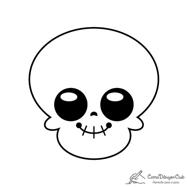 Cómo dibujar una Calavera Kawaii ✍ | COMODIBUJAR.CLUB