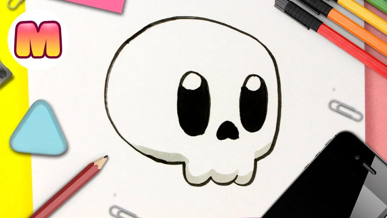 COMO DIBUJAR UNA CALAVERA KAWAII - Como dibujar halloween kawaii - YouTube COMO DIBUJAR UNA CALAVERA KAWAII - Como dibujar halloween kawaii - YouTube