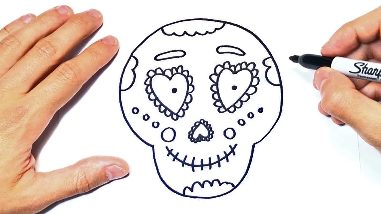Cómo dibujar una Calavera Mexicana Paso a Paso - YouTube Cómo dibujar una Calavera Mexicana Paso a Paso - YouTube