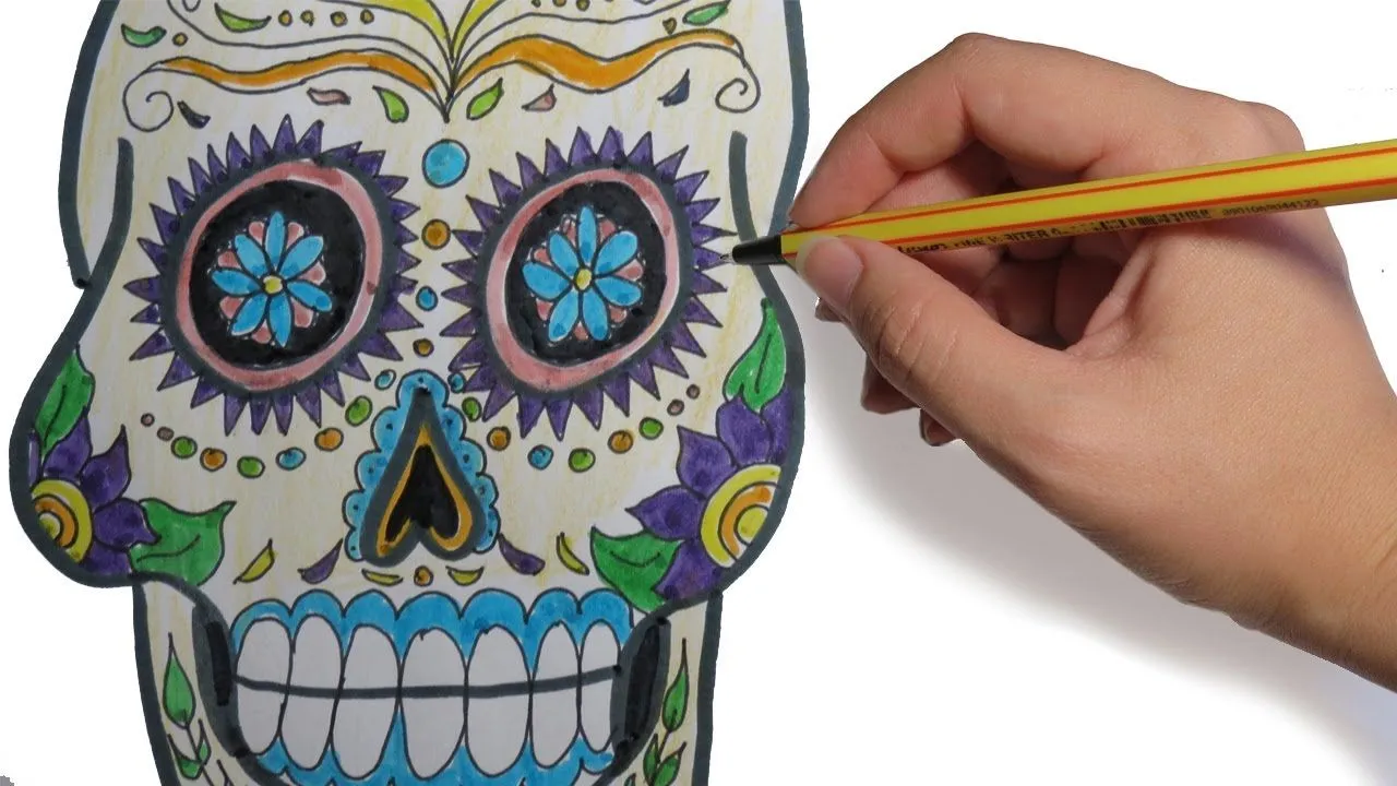 COMO DIBUJAR UNA CALAVERA MEXICANA: paso a paso - YouTube COMO DIBUJAR UNA CALAVERA MEXICANA: paso a paso - YouTube