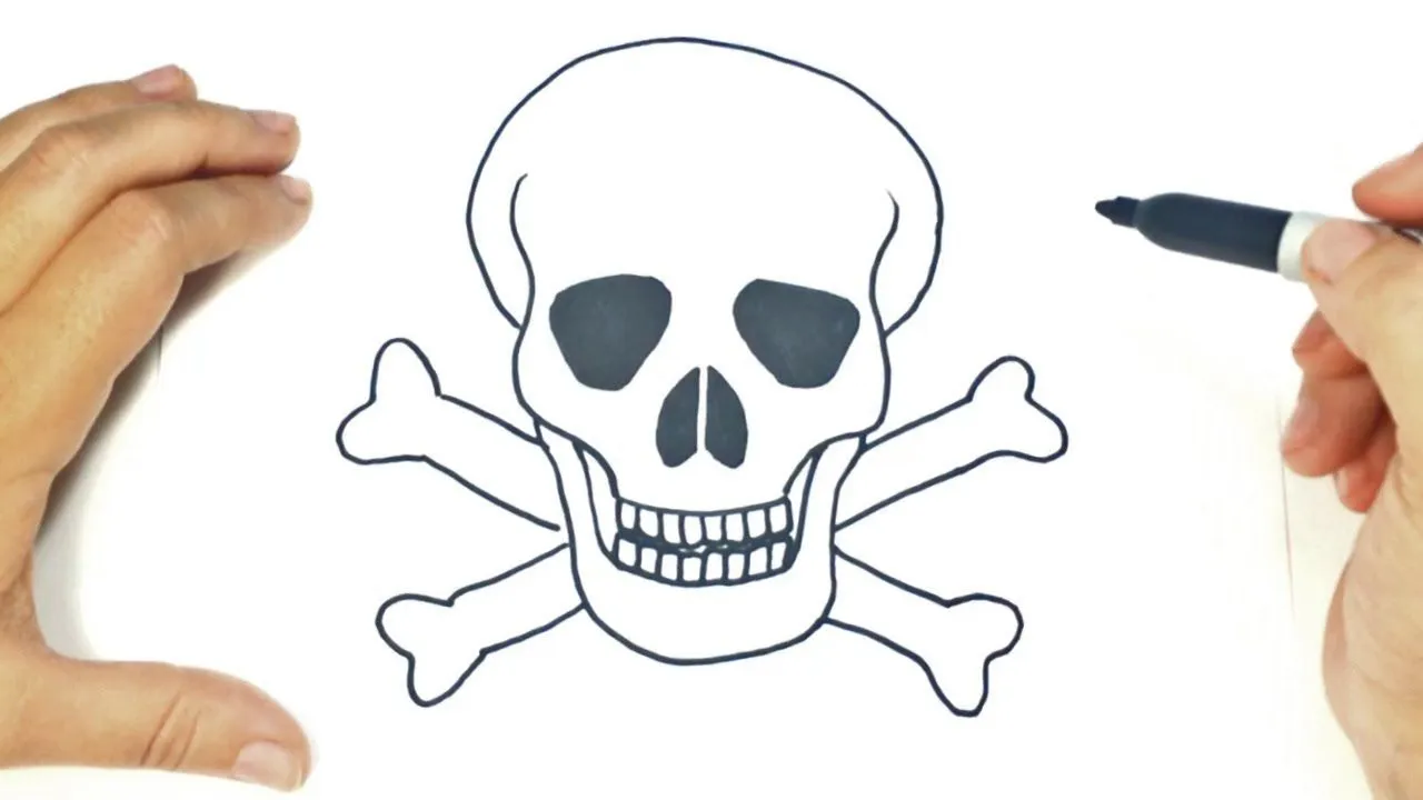 Cómo dibujar una Calavera paso a paso | Dibujo fácil de Calavera - YouTube Cómo dibujar una Calavera paso a paso | Dibujo fácil de Calavera - YouTube