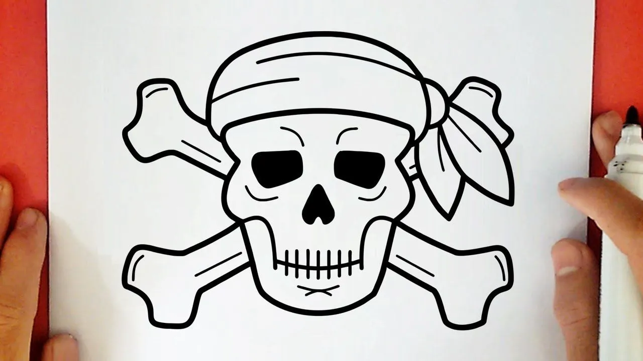 COMO DIBUJAR UNA CALAVERA PIRATA - YouTube