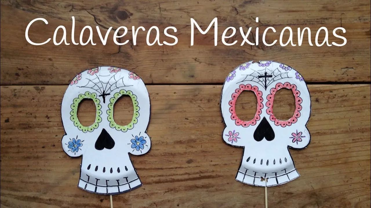 Cómo dibujar CALAVERAS MEXICANAS | Manualidades para niños con PLATOS DE PAPEL - YouTube Cómo dibujar CALAVERAS MEXICANAS | Manualidades para niños con PLATOS DE PAPEL - YouTube