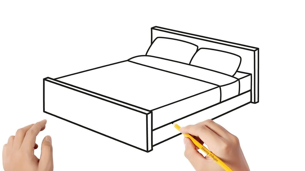 Cómo dibujar una cama | Dibujos sencillos - YouTube Cómo dibujar una cama | Dibujos sencillos - YouTube