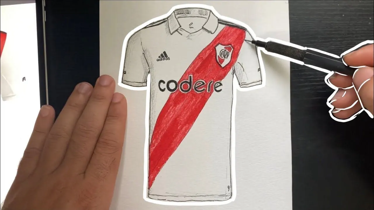 Cómo dibujar la camiseta del River Plate (nueva temporada 2023) - YouTube Cómo dibujar la camiseta del River Plate (nueva temporada 2023) - YouTube
