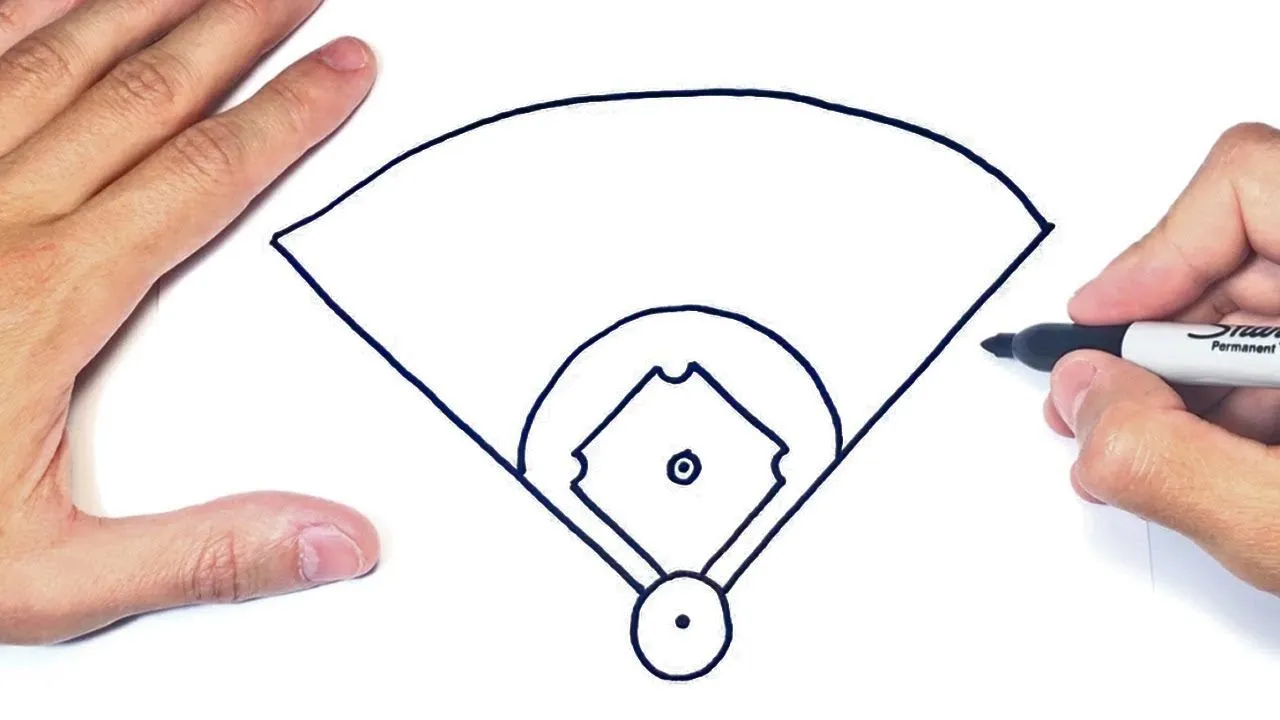 Cómo dibujar una Cancha de Baseball Paso a Paso - YouTube Cómo dibujar una Cancha de Baseball Paso a Paso - YouTube