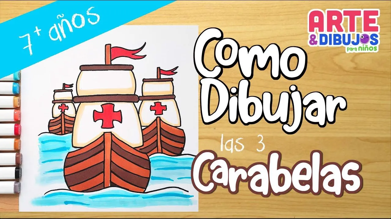 Como dibujar las 3 CARABELAS | Arte y Dibujos para Niños - YouTube Como dibujar las 3 CARABELAS | Arte y Dibujos para Niños - YouTube