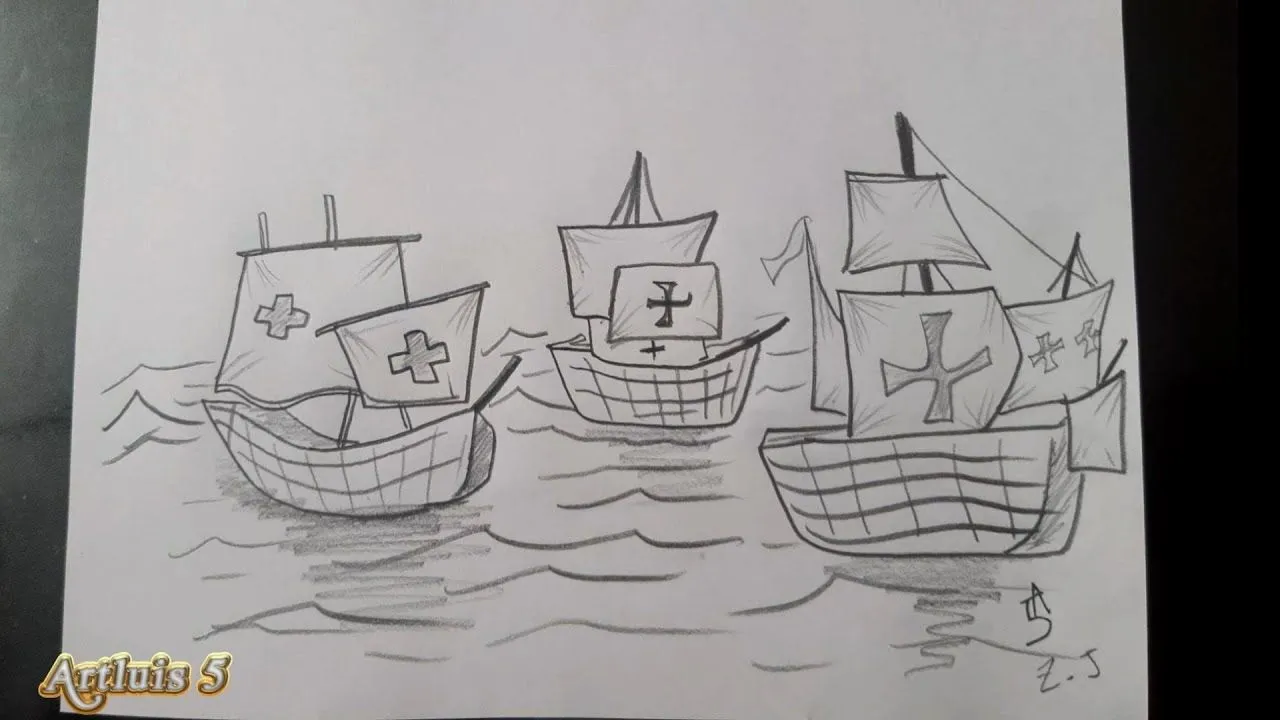 Como dibujar las tres carabelas de colon | HD - YouTube Como dibujar las tres carabelas de colon | HD - YouTube