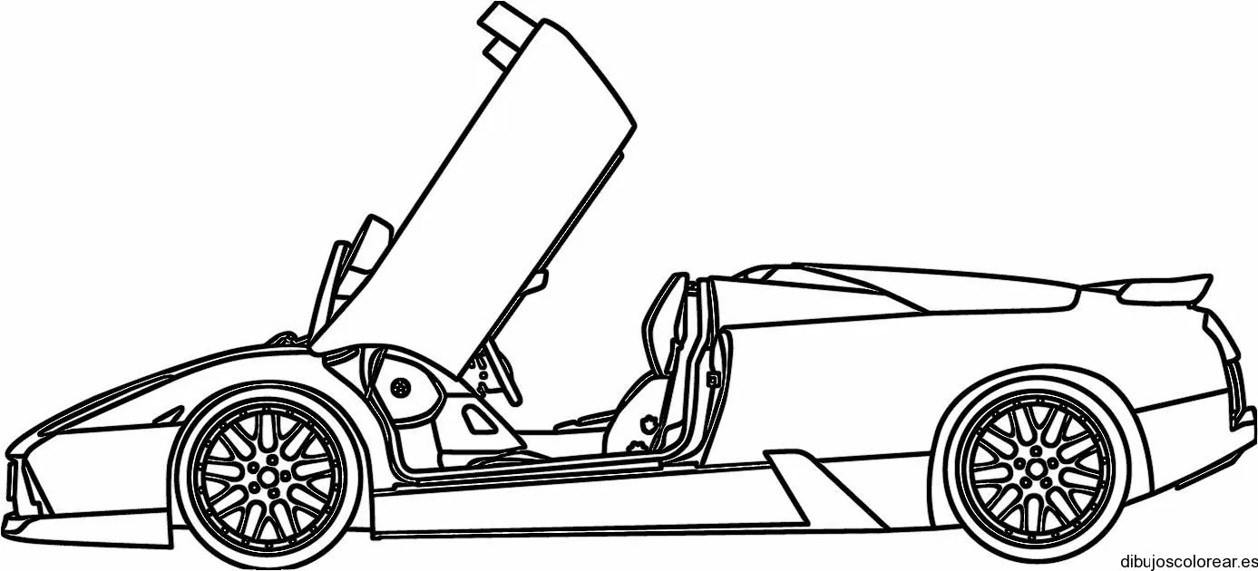Dibujo de un coche deportivo aparcado | Dibujos para Colorear Dibujo de un coche deportivo aparcado | Dibujos para Colorear