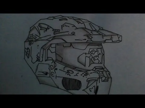 Como dibujar el casco de Master Chief (HALO) - YouTube