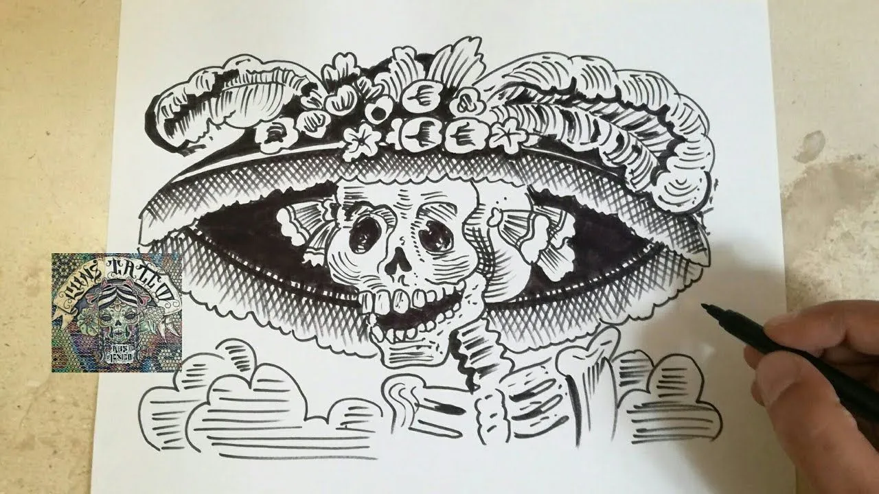 COMO DIBUJAR A LA CATRINA | dibujo en vivo | how to draw catrina - YouTube